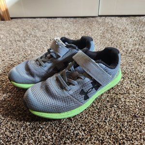 Boy's Under Armour Grey and Green Tennis Shoes-Size 1